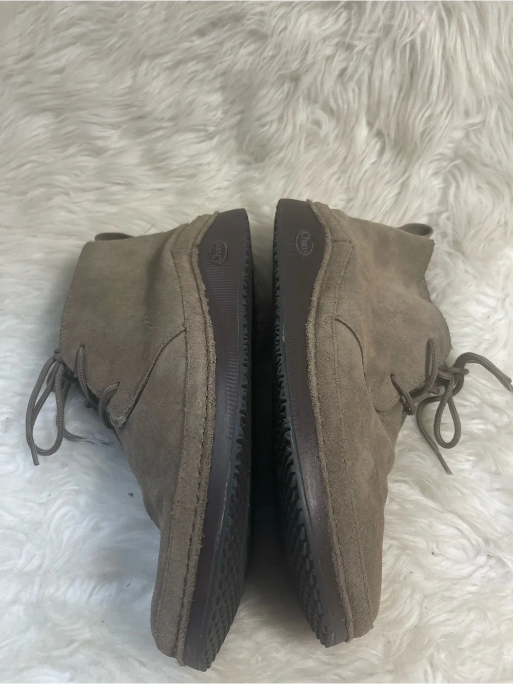 Chaco leather Suede khaki Lace-Up Chukka Boots rubber brown soles SZ11